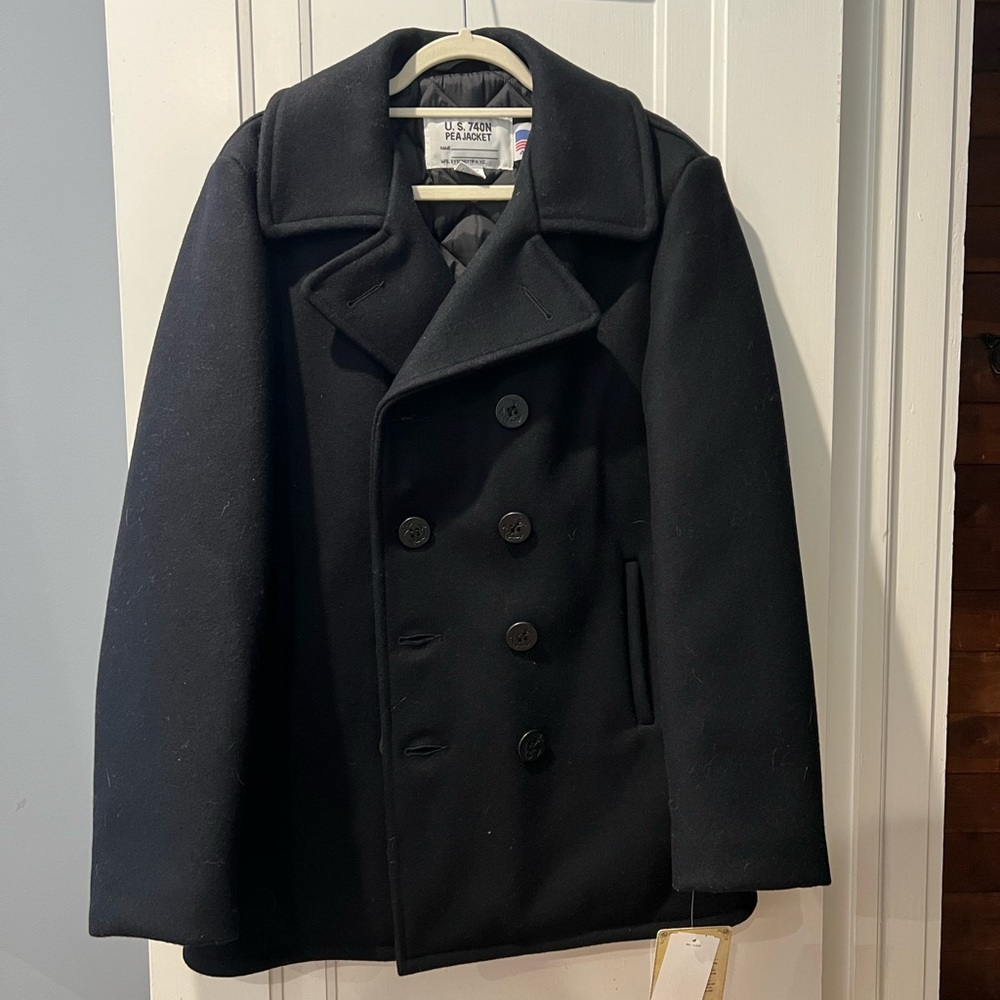 Schott NYC OG navy peacoat, NWT